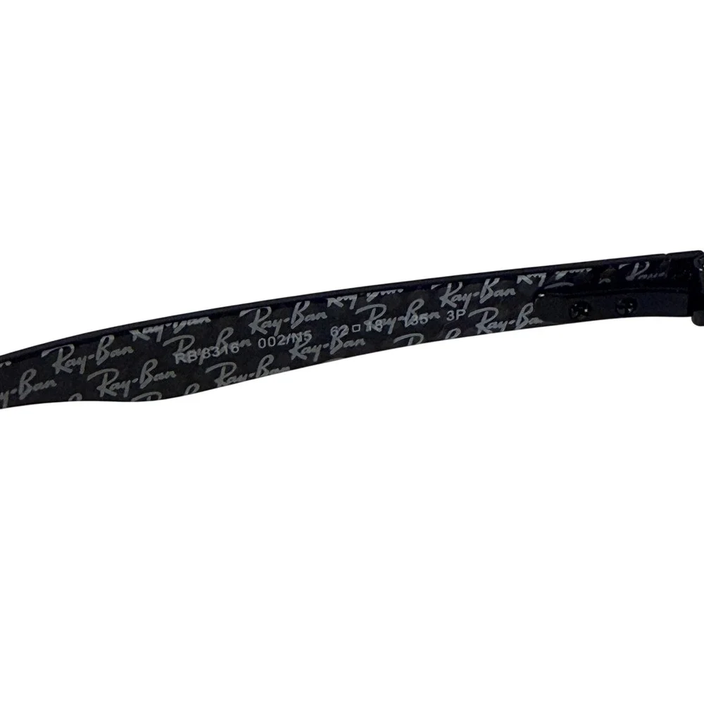 Ray-Ban RB 8316 002/N5 62-18 135 3P Polarized Sunglasses Black Metal Rectangle
